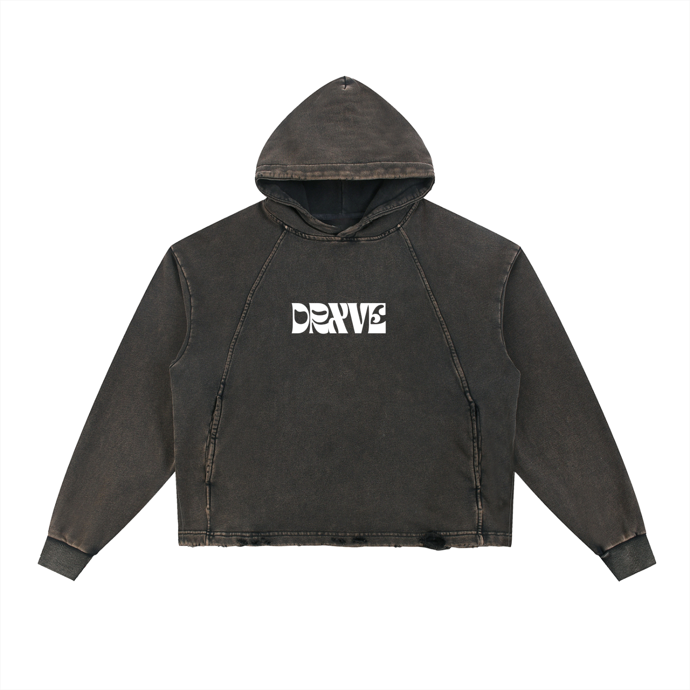 DRXVE (DRXVEN BY PURPOSE) - Vintage Washed Frayed-Hem Hoodie