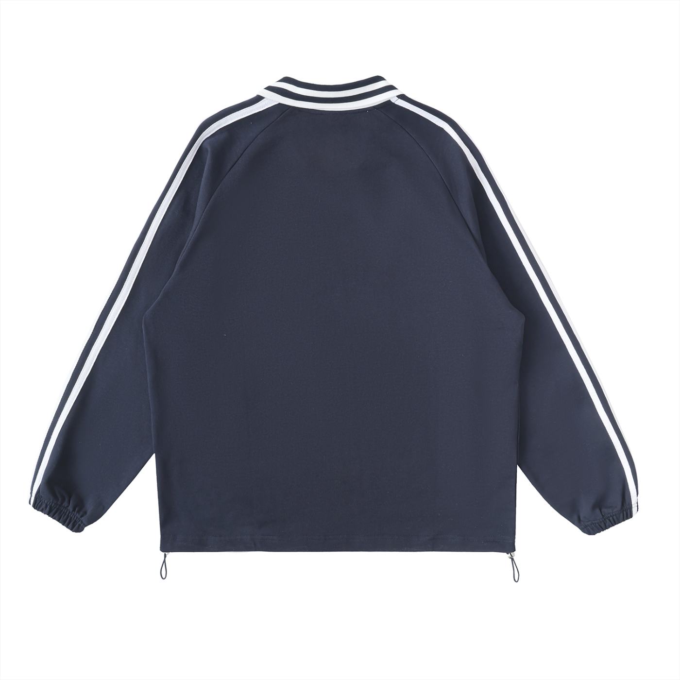 DRXVE - Contrast Striped Lapel Collar Sweatshirt